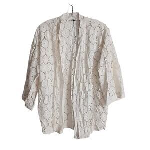 Divided White Open Style Knit Topper, Medium